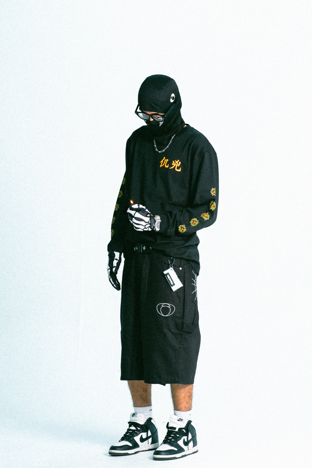 NWO LOGO JORTS (SOLID BLACK)
