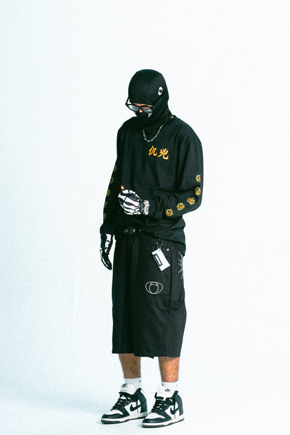 NWO LOGO JORTS (SOLID BLACK)