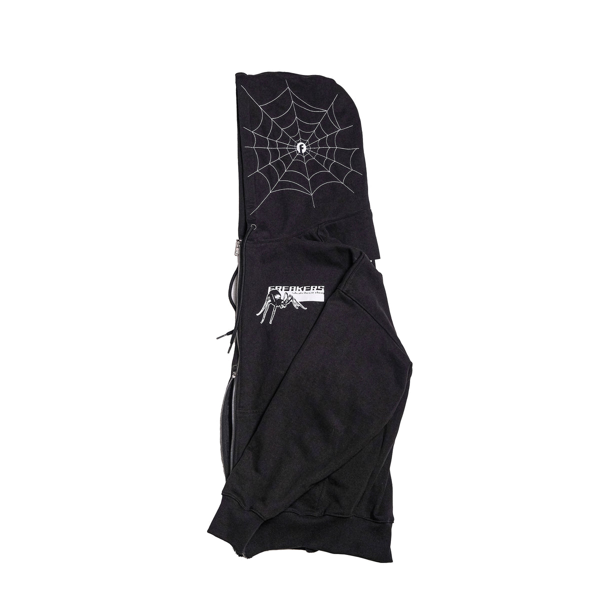 spider web zip-up hoodie