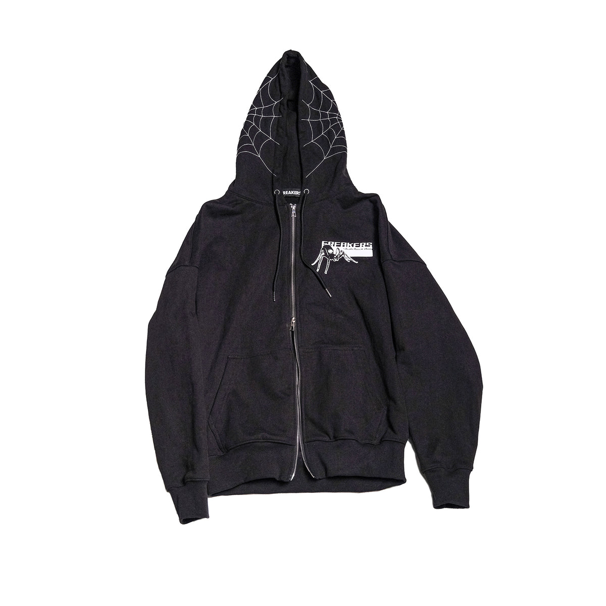 spider web zip-up hoodie